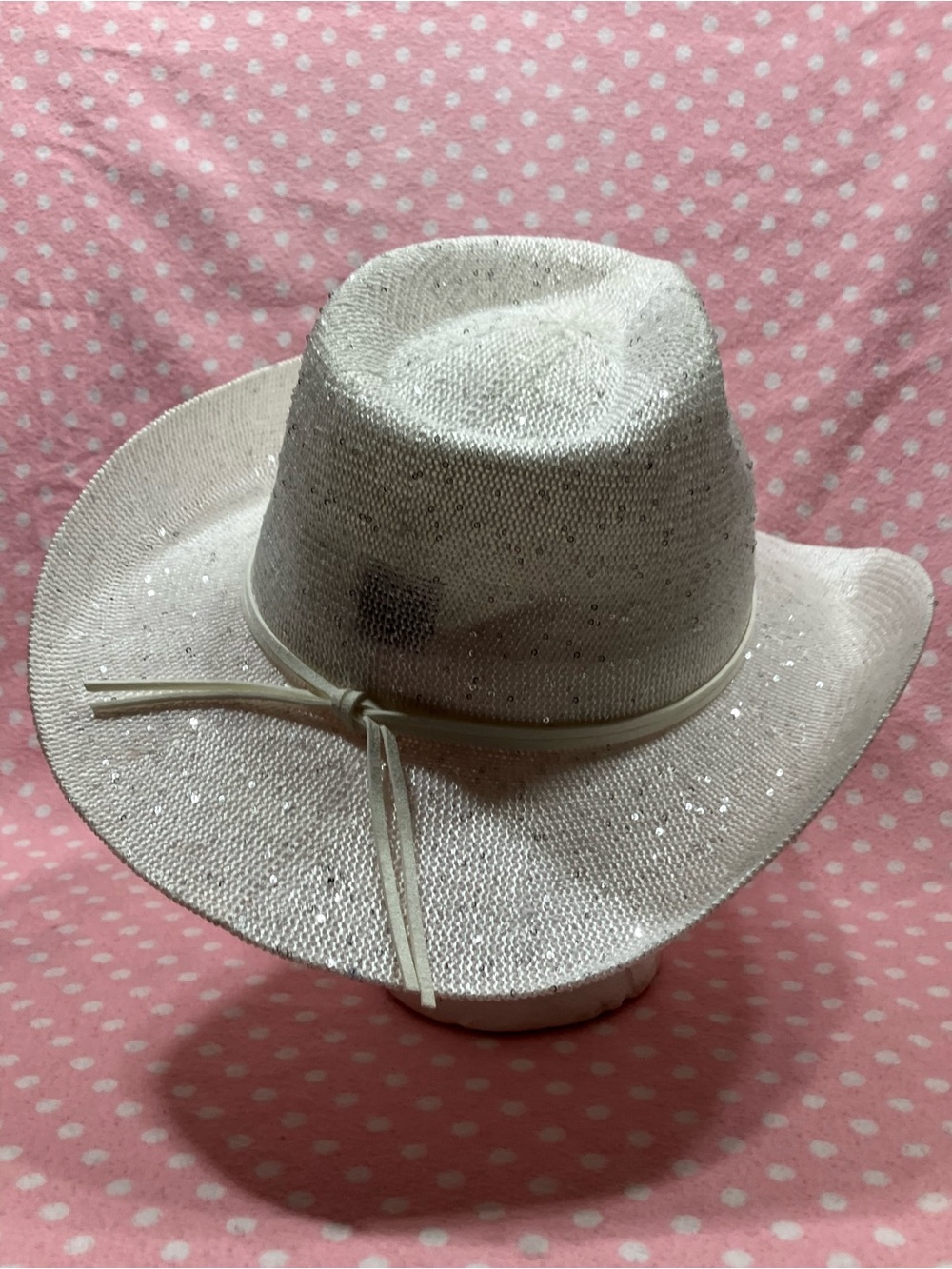 Stylish Women's White Straw Cowboy Hat - Picture 3 of 14